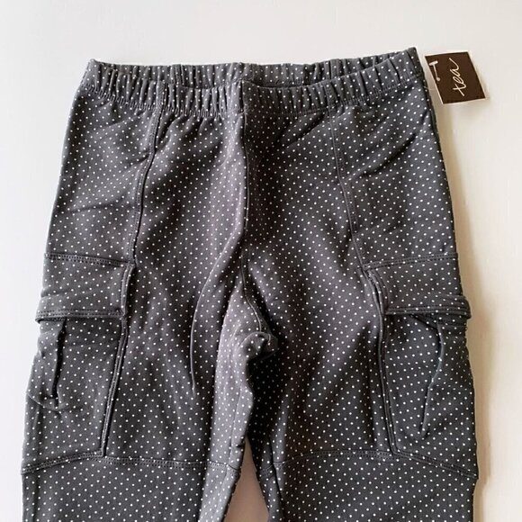 NWT Tea Collection Girl Pin Dot French Terry Cargo Pants 10 Years - Picture 3 of 15